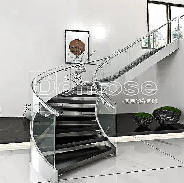 不銹鋼樓梯與玻璃元素的完美結(jié)合
