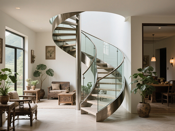 農村自建房旋轉樓梯裝修效果