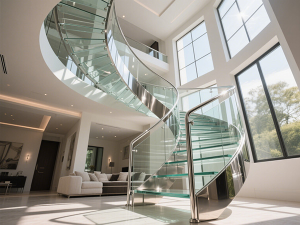 不銹鋼玻璃旋轉(zhuǎn)樓梯定制全解析